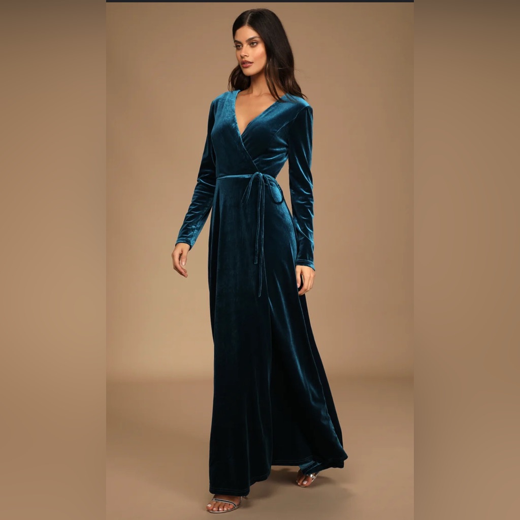 Velvet Maxi Wrap Dress